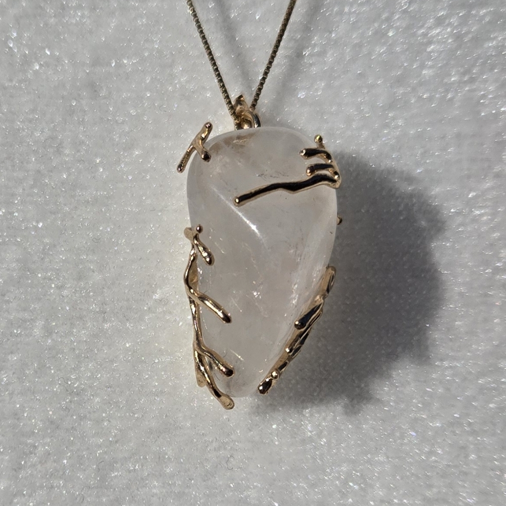 Hand Wrapped Clear Quartz Crystal Pendant